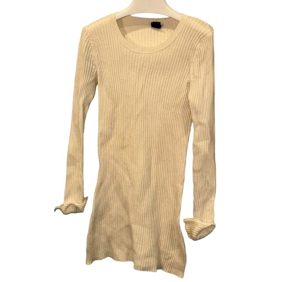 gap cream ribbed cotton sweater mini dress S Summer to Fall Transition - Picture 1 of 3